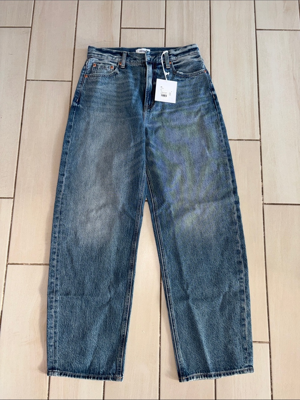 Pistola Wes High Rise Barrel Jean Spectacle NWT - Picture 7 of 11